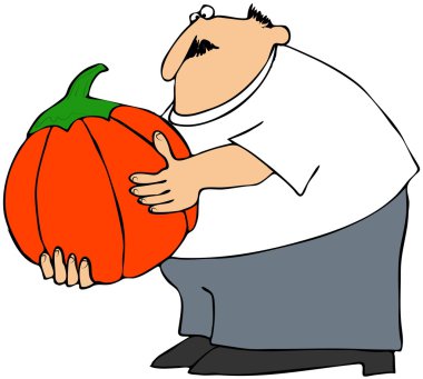 Balkabağı tutan adam