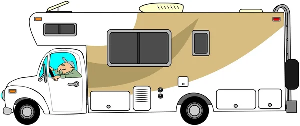 Man driving a motorhome — Stock Photo, Image