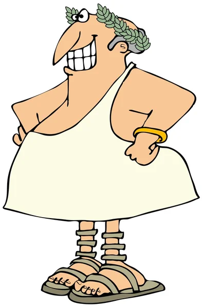 Smiling man in a toga — Stock Photo, Image