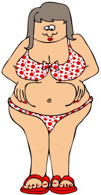bir benekli bikini tombul kız
