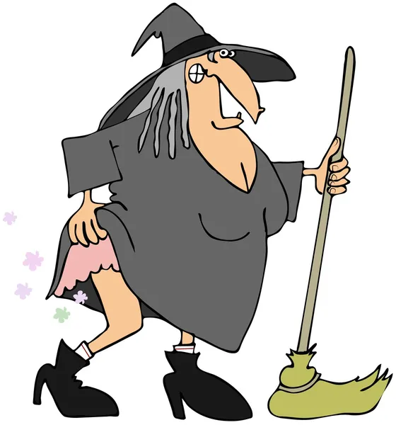 Witch with gas — Stock Photo, Image