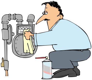 adam bir gaz metre temizlik