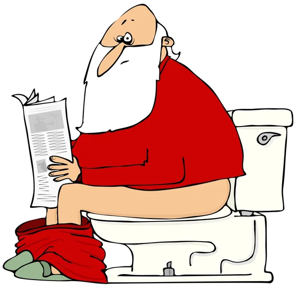Santa leggendo il giornale — Foto Stock