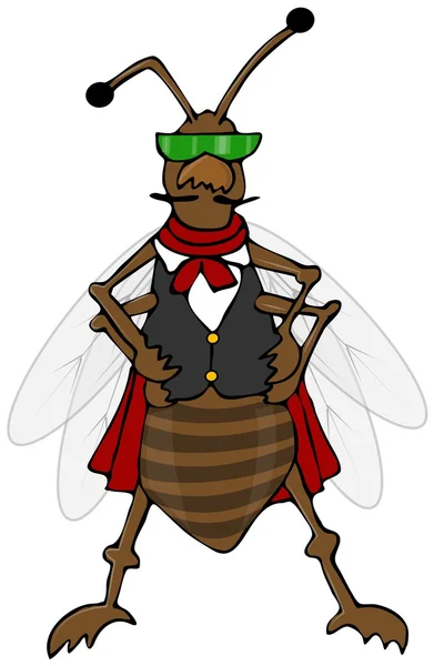 Defiant bug wearing a vest — Stock Photo, Image