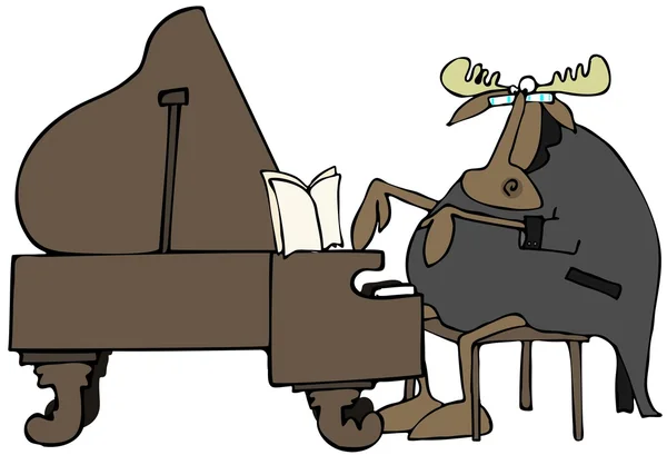 驼鹿的钢琴家 — 图库照片