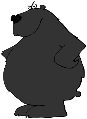 siyah ayı pençeleri üzerinde onun kalça ile