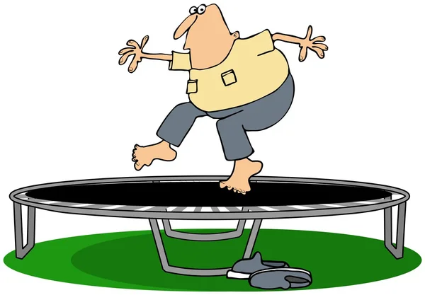 Man springen op een trampoline — Stockfoto