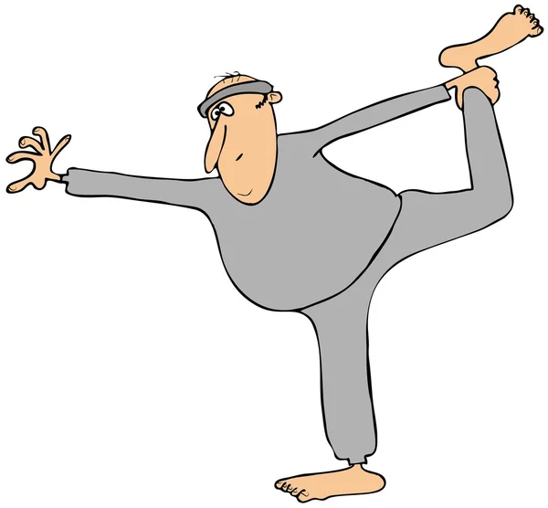 Man in sweats stretching — Stock Photo, Image