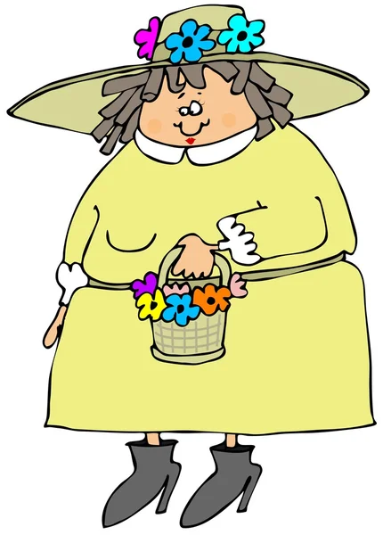 Woman wearing a spring bonnet — Stock Photo, Image