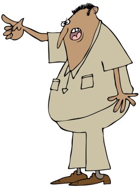 bağırıyor ve işaret eden adam