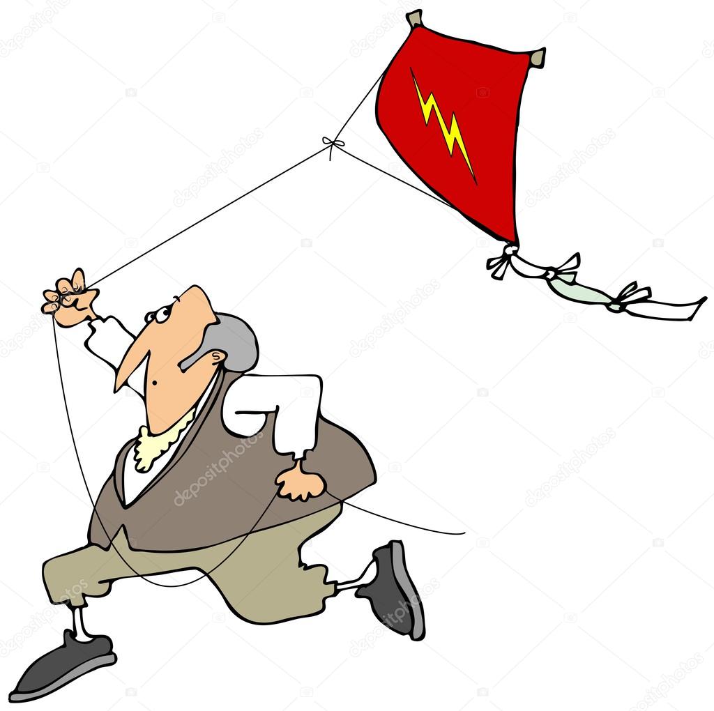 Ben Franklin flying a kite Stock Photo by ©caraman 45974861 Ben Franklin flying a kite Stock Photo by ©caraman 45974861