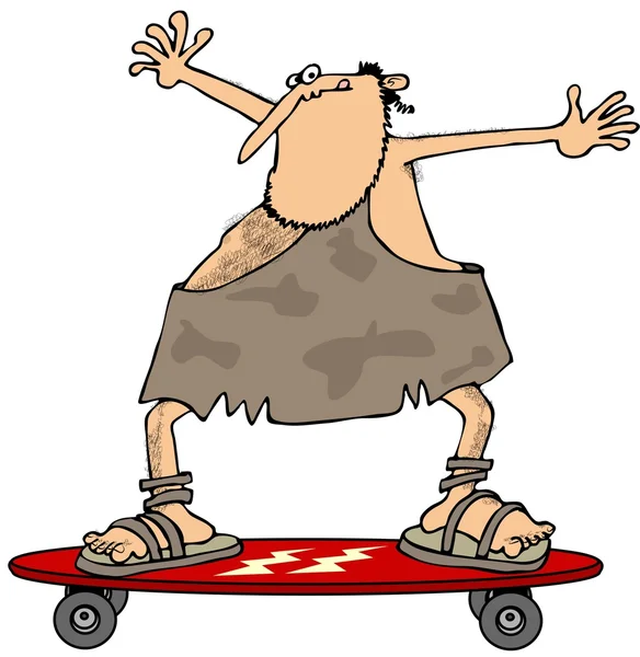 Grottman på en skateboard — Stockfoto