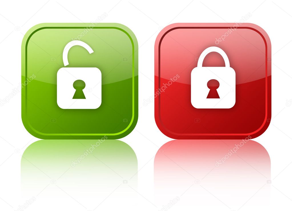 Open and closed lock buttons ⬇ Stock Photo, Image by © Arcady #12804641