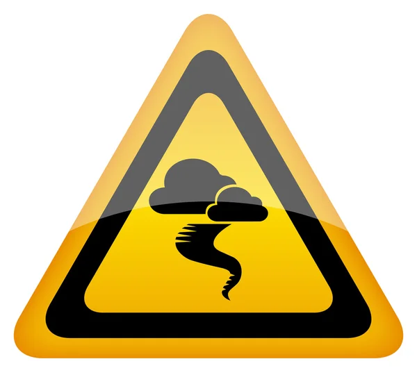 Предупреждающий знак вектора урагана — стоковый вектор