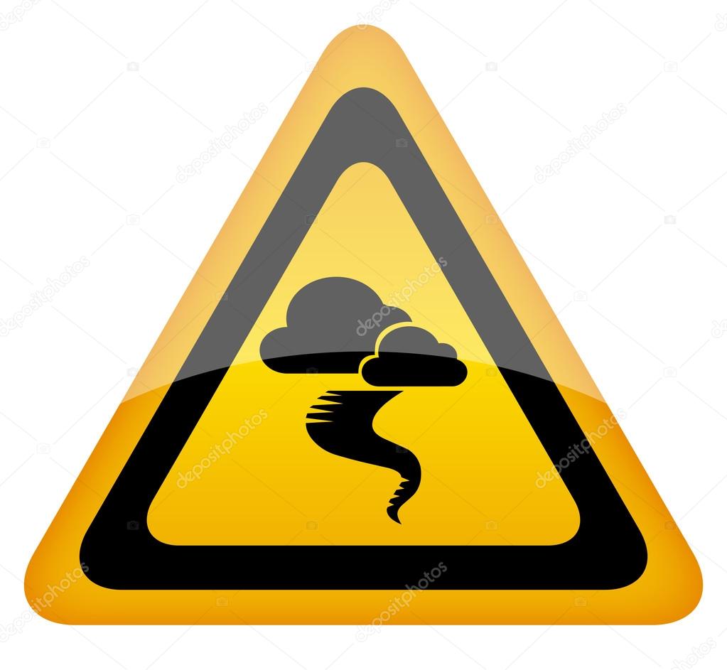 Hurricane vector warning sign