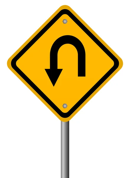 Girare Indietro Road Sign — Vettoriale Stock