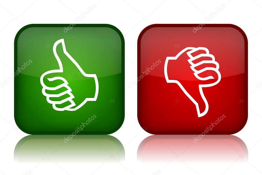 Thumbs up and down feedback buttons