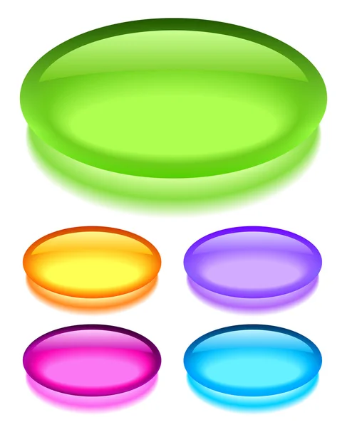 Vector oval glass buttons — Stock Vector