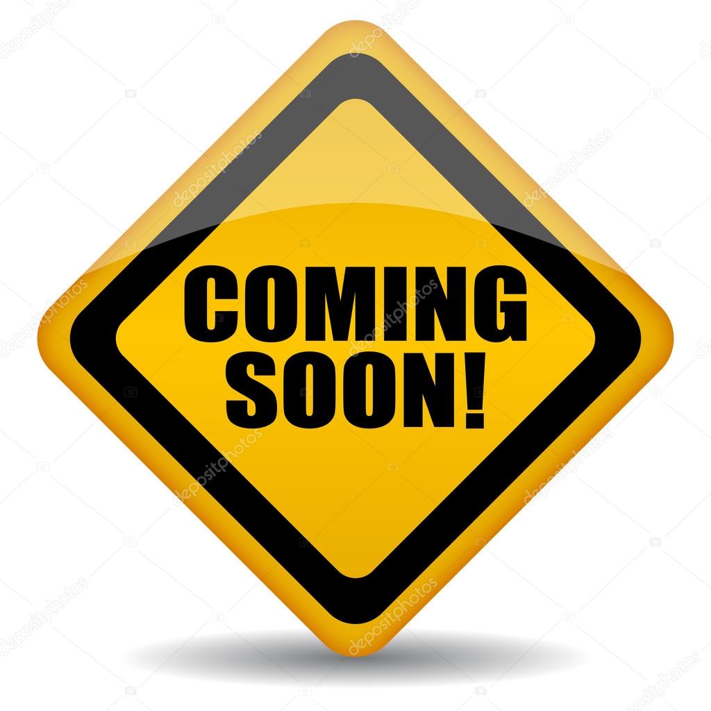 Vector coming soon sign over white