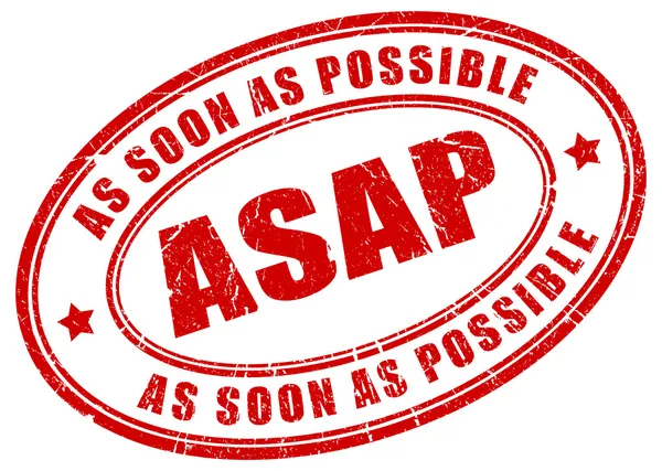 As soon as possible, vector stamp — Stock Vector