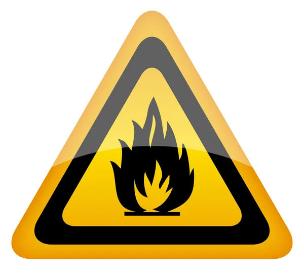 Vector fire warning sign — Stock Vector