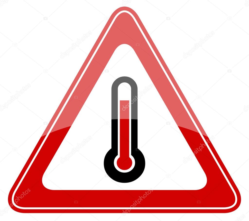 Danger vector sign, high temperature