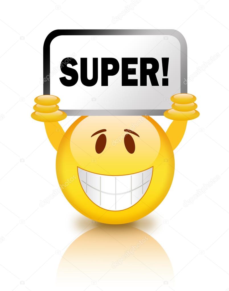 Super smiley illustration isolated on white