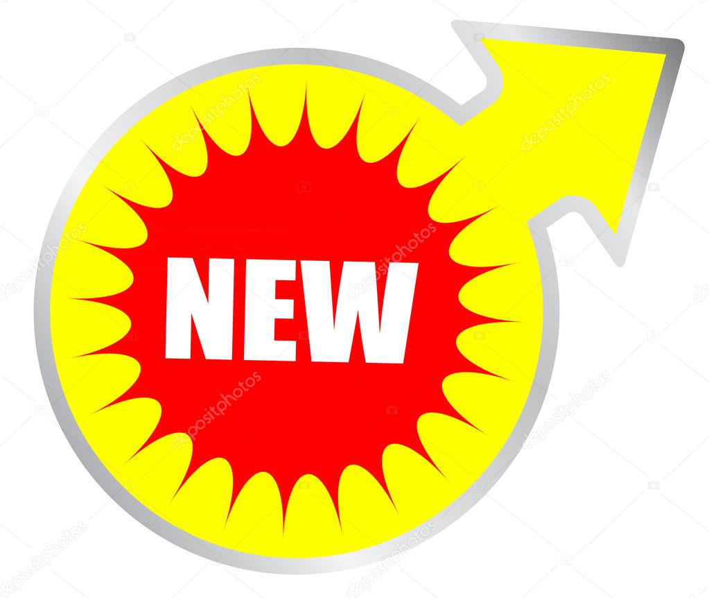Vector new product sign isolated on white