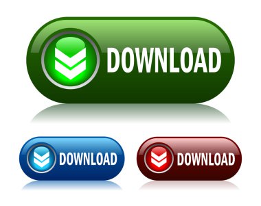 vektör download düğme kümesi