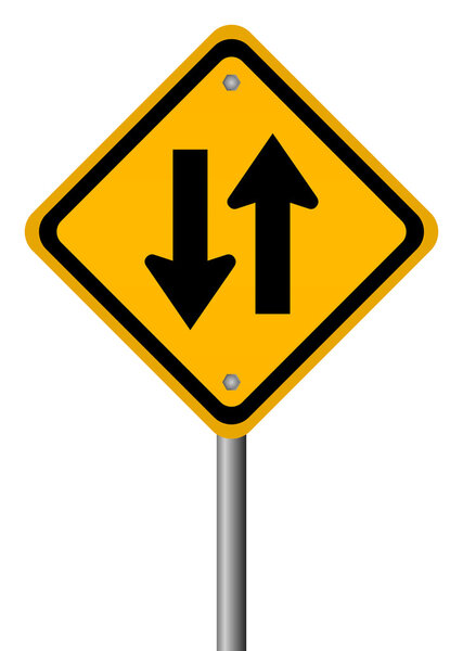 Two way traffic sign