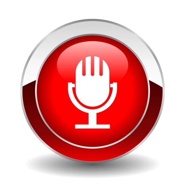 Vector microphone button — Stock Vector