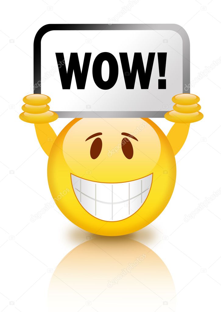 Smiley with wow sign