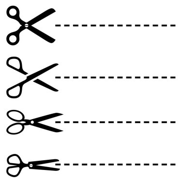 Dotted lines with scissors clipart