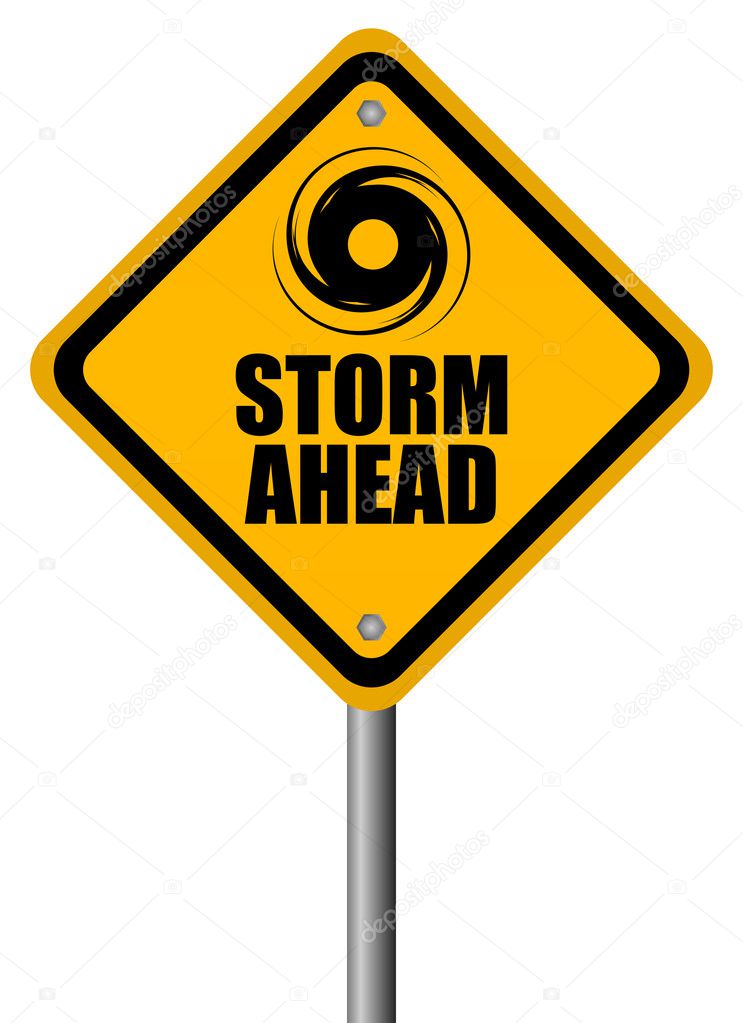 Storm warning sign, vector illustration