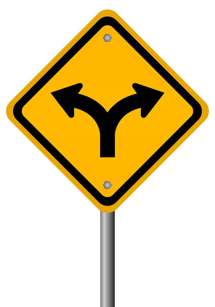 Вилка на дорожном знаке
