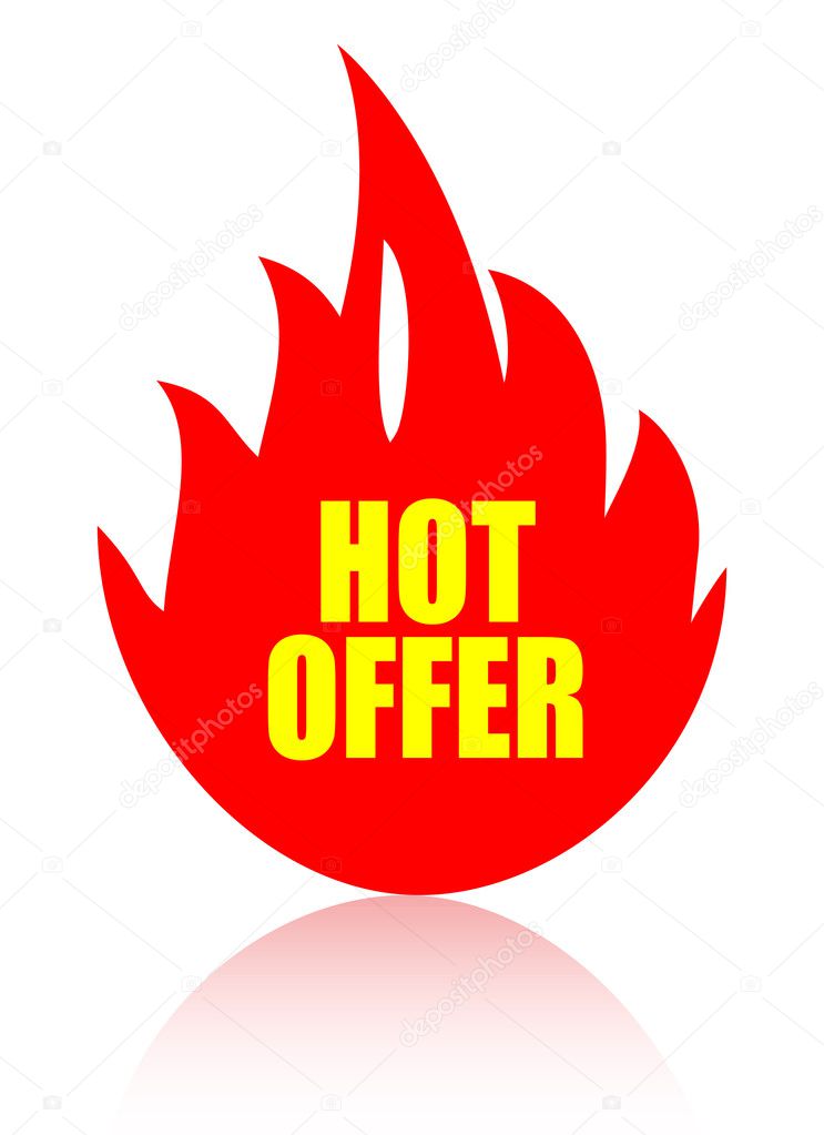 Hot offer vector icon