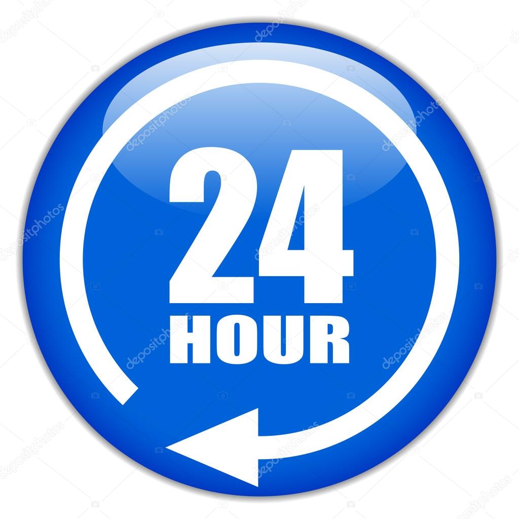 Vector sign twenty four hour, eps10 illustration