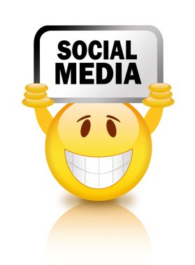 Smiley sosyal medya işareti ile