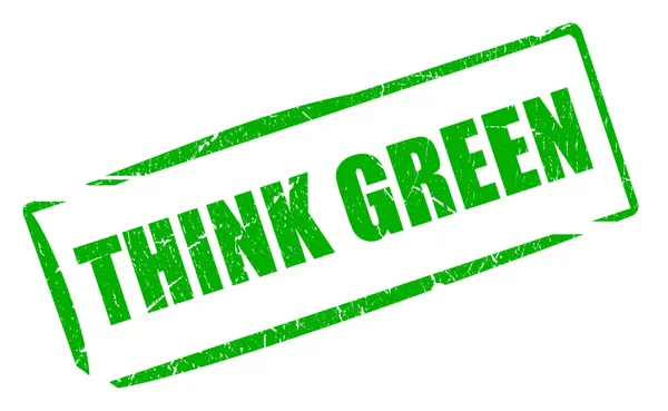 Denk groen stempel — Stockfoto