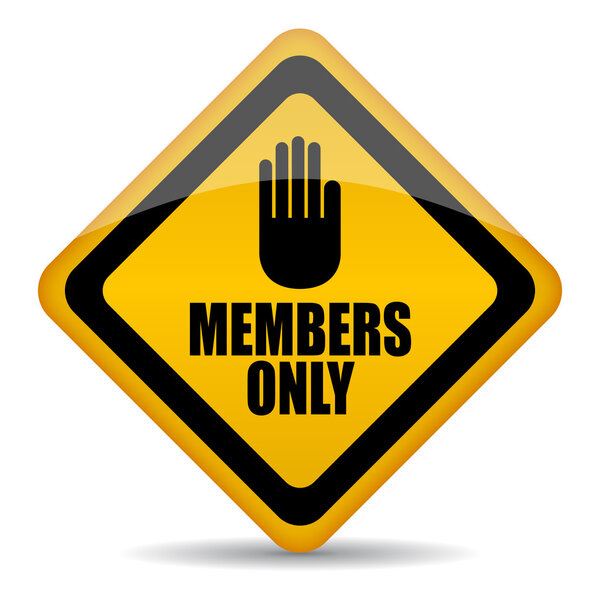 Members only vector sign,