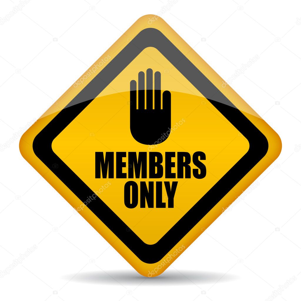 Members only vector sign,