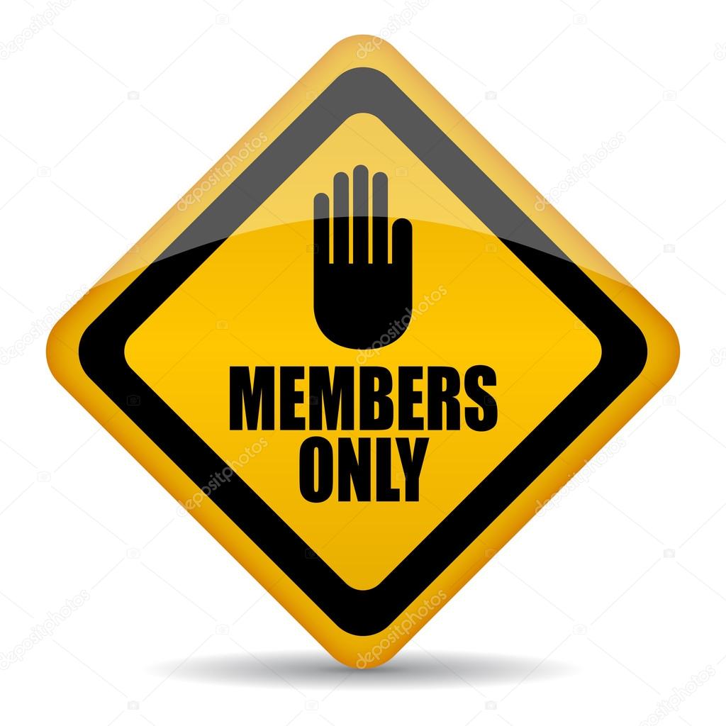 Members only vector sign isolated on white