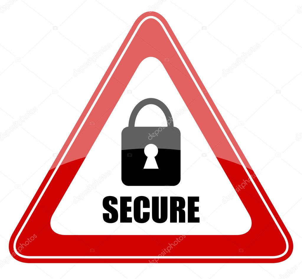 Vector secure sign isolated on white
