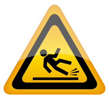 Wet floor warning sign, vector illustration clipart
