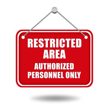 Restricted area signboard clipart