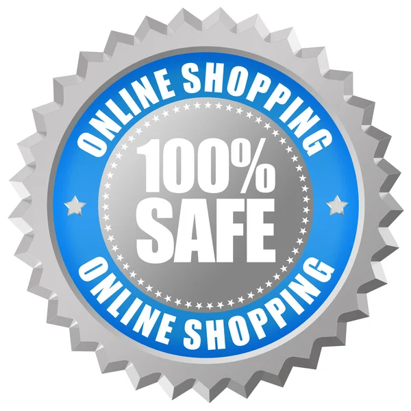 Veilig online winkelen embleem — Stockfoto