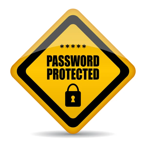 Lösenord beskyddat tecken — Stock vektor
