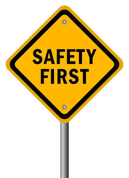 Vector safety first road sign