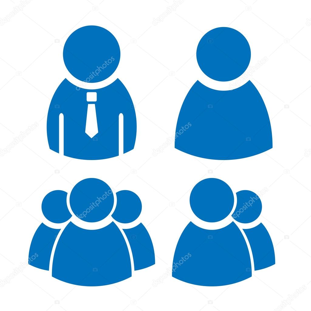Vector user icons set isolated on white