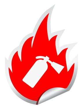 Yangın söndürücü vektör işareti